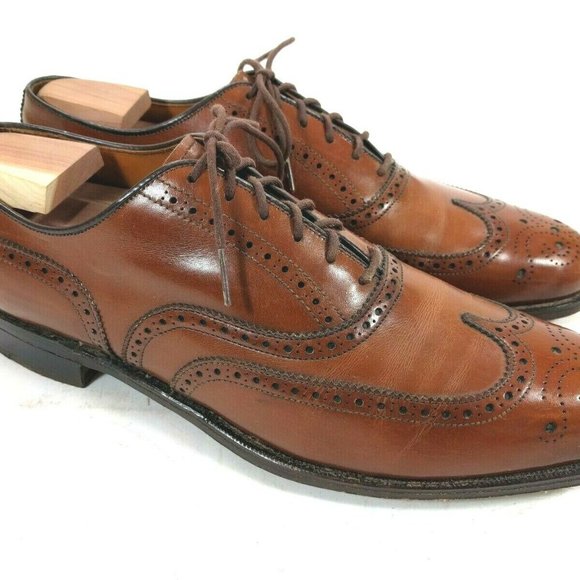 COLE HAAN Brown Wingtip Brogue Shoes 10.5 AAA USA